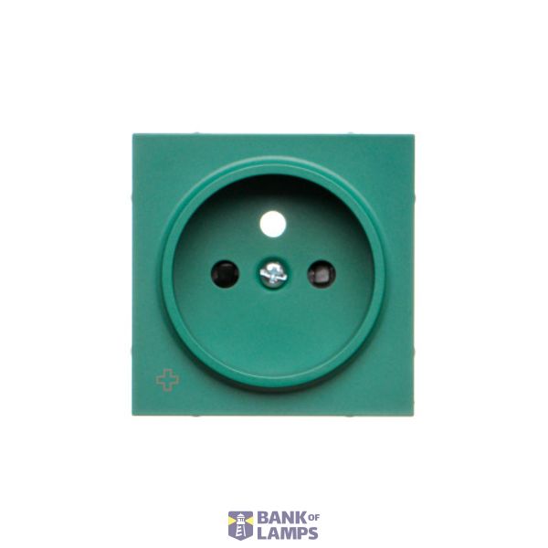 Cover for single socket outlet with earthing, antibacterial green image 1