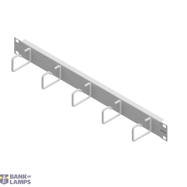 Routing Panel 1U with 5 Cable Clamps of Steel 60mm RAL7035 image 1