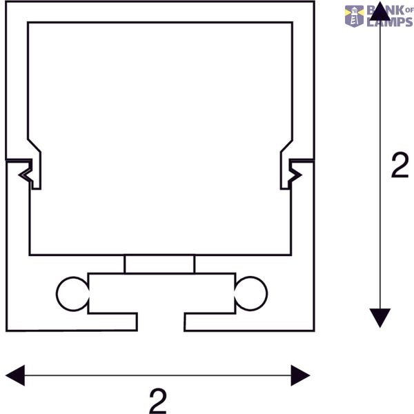 ALUMINIUM PROFILE, alu anodised 1m, with white cover image 1