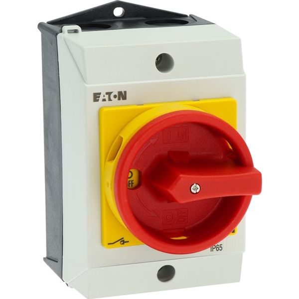 T0-3-8342/I1/SVB Main switch, T0, 20 A, surface mounting, 3 contact unit(s), 6 pole, Emergency switching off function, With red rotary handle and yellow locking ring, image 11