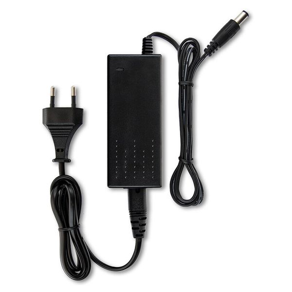Power adapter 36W, DC12V/3A, IP20, black plastic, with plug image 1