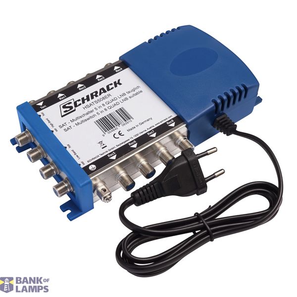 SAT Multiswitch  5 IN,  8 OUT f. Quattro + Quad LNB,incl.PSU image 1
