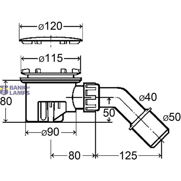 Shower trap Tempoplex (drain hole 90mm) 120x40/50 image 2
