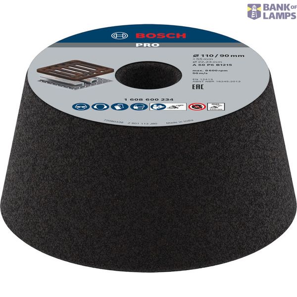 Conical cup wheel – Metal/cast iron 90 mm, 110 mm, 55 mm, 60 image 1