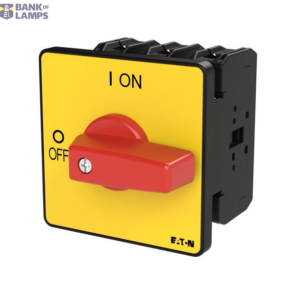 P3 On-off switch, 80 A,Flush mounting, 3 pole, Form E, Red, Short thum image 2
