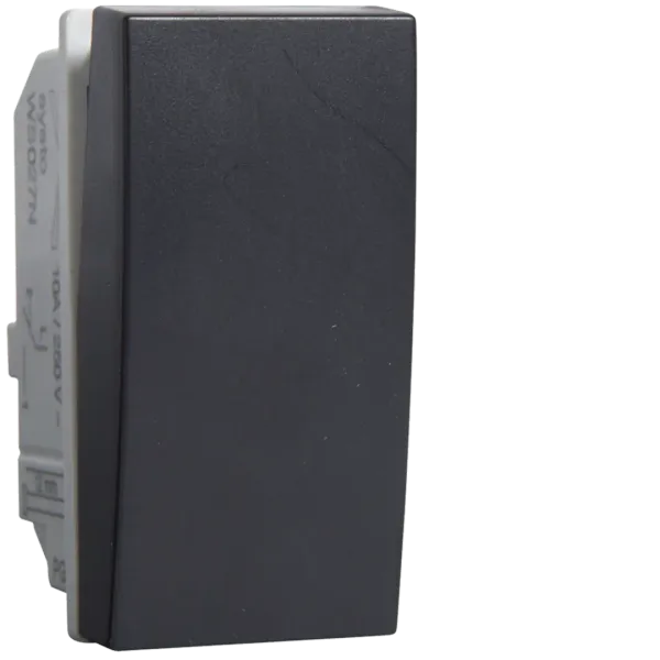 Switch with return 10A, 230V, black, 1M QC image 1
