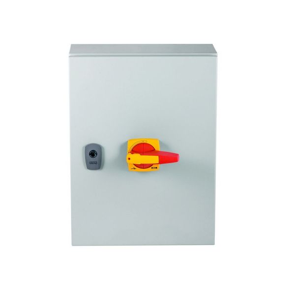 DMM-160/4/SE4/P-R Switch-disconnector, DMM, 160 A, 4 pole, Emergency switching off function, With red rotary handle and yellow locking ring, in steel enclosure image 10