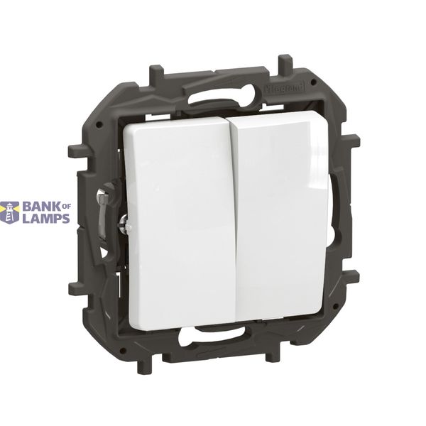 BOUTON-POUSSOIR DOUBLE BLANC image 1