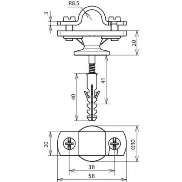 Rod holder with cover plate for Rd 16mm St-ZDC with mounting mat. image 2