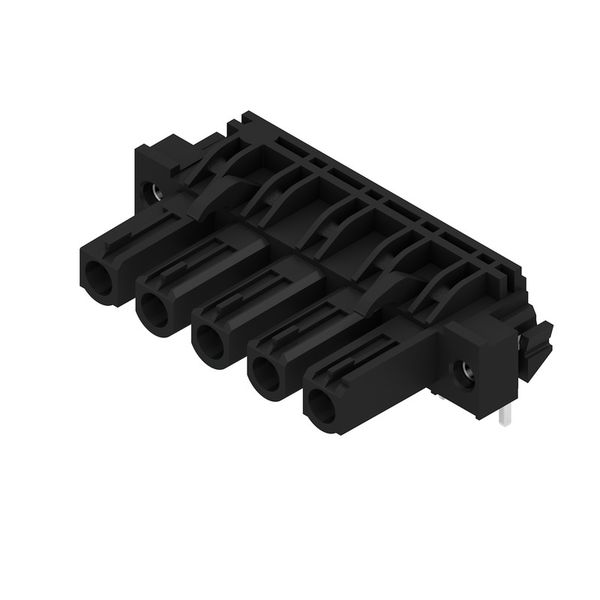 PCB plug-in connector, female header, Solder flange, THT solder connection, 7.62 mm, Number of poles: 5, 90°, Solder pin length (l): 3.2 mm, tinned, black, Box image 2