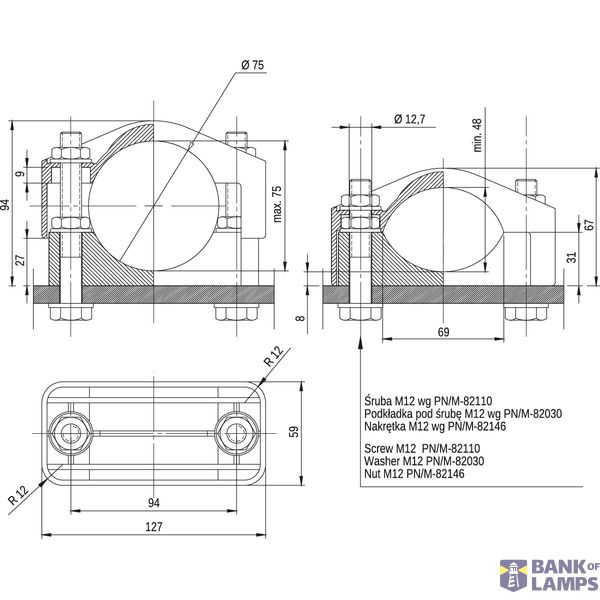 UKR-2/KO75 power cable holder image 1
