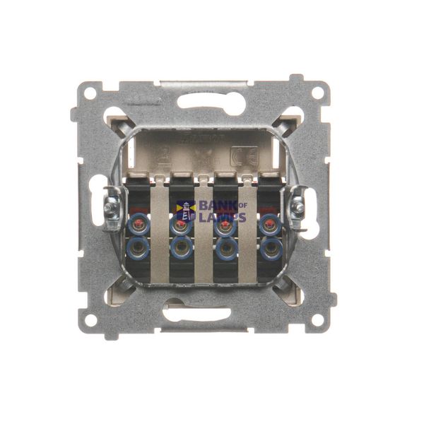 Double intermediate switch, (module), 10AX, quick connection, Gold matt, metalic image 1