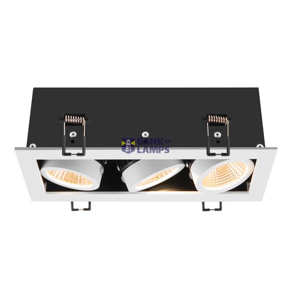 KADUX, recessed ceiling light, triple, 3000K, 38°, IP 20, square, white image 1