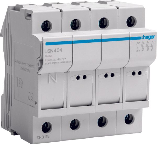 Fuse carrier 3P+N 25A 400V L32 4M image 1