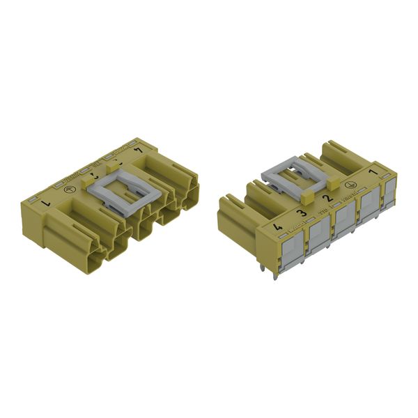 Plug for PCBs angled 5-pole light green image 1