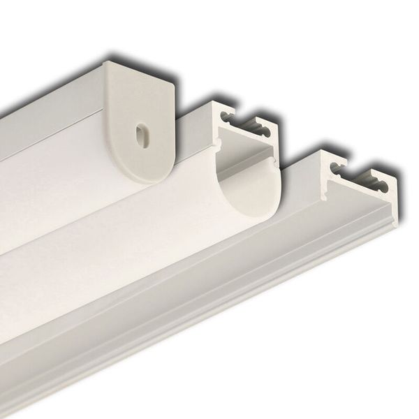 Hanging aluminum profile ZQ, 20x27 mm, White diffuser, complete, 1 m image 1