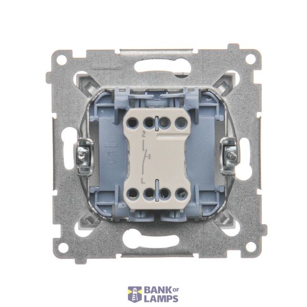 Single contact push button illuminated without pictogram, (module), 16AX, Screw, white image 1