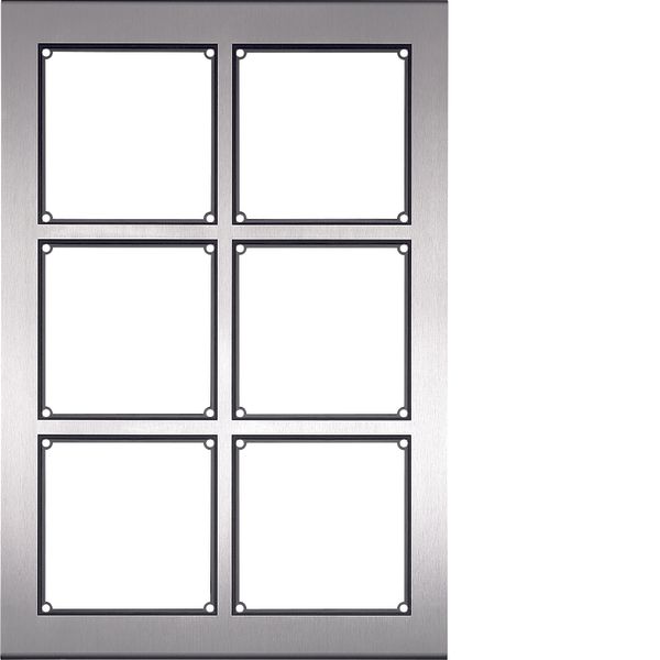 Modesta Frame 6/2 with housing wall-mounted stainless steel matt image 1