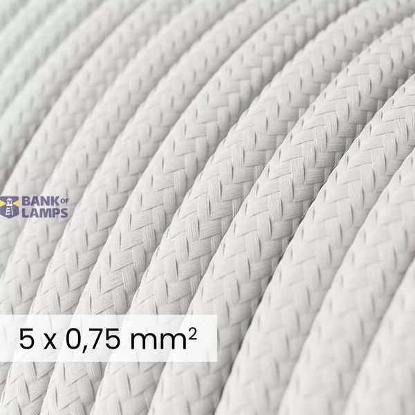 DALI Textile electrical cable 5x0.75 mm² in Optical White - Fabric-covered wire for lamps and systems RM01 image 2