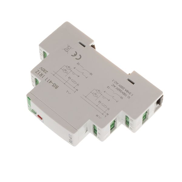 bistable relay 230V 1NC + 1NO, DIN rail mounting image 3