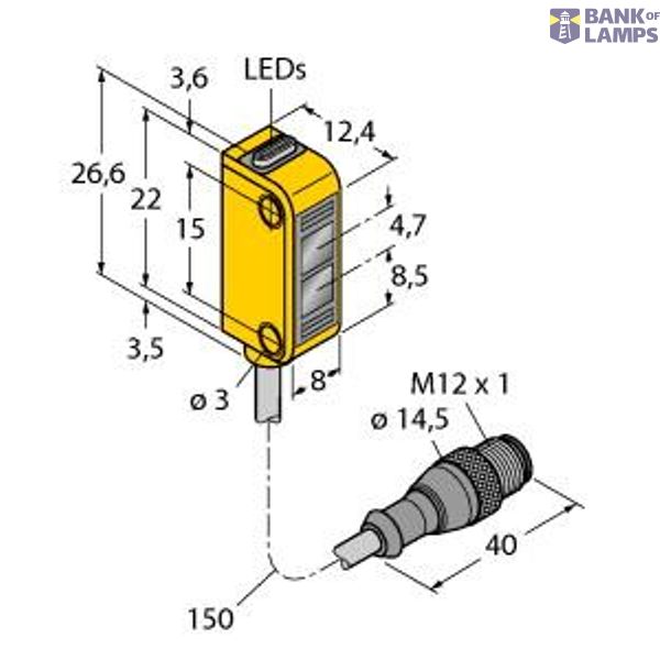 Photoelectric Sensor Opposed Mode Sensor (Emitter/Receiver)   Q12AB6RQ5 image 2