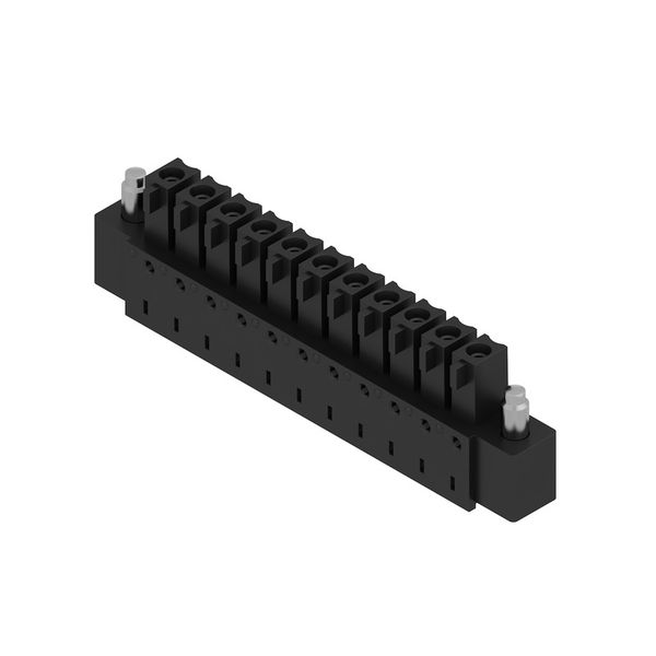 PCB plug-in connector, female header, Flange, THT/THR solder connection, 3.81 mm, Number of poles: 11, 90°, Solder pin length (l): 1.5 mm, tinned, black, Box image 6