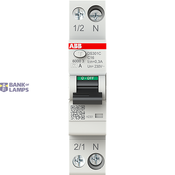 Residual current circuit breaker 1P+N, C Char, 16A, 300ma, 6ka image 1