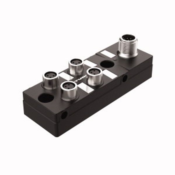 Passive Actuator/Sensor Junction Box, 4 Ports M8 × 1 I/O Port with M12 Male Connector for the Supply Cable   TB-4M8M-3-FS8 image 1
