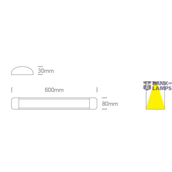 WHITE LED 20W WW 600x80mm IP20 230V image 2