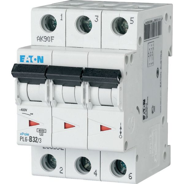 PL6-D32/3 Miniature circuit breaker (MCB), 32 A, 3p, characteristic: D image 1