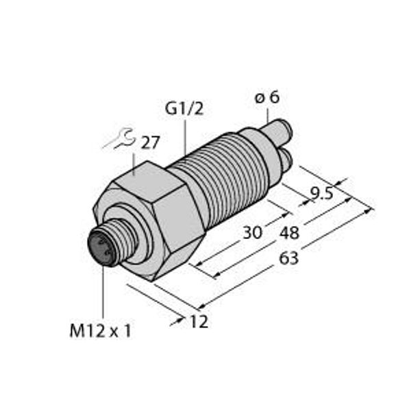 Flow Monitoring Immersion Sensor without Integrated Processor   FCS-GL1/2A4-NAEX-H1141/A image 1