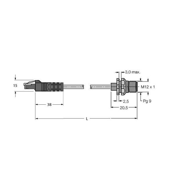 Industrial Ethernet Cable Extension Cable   RJ45S FSSD 841-0.5M image 1