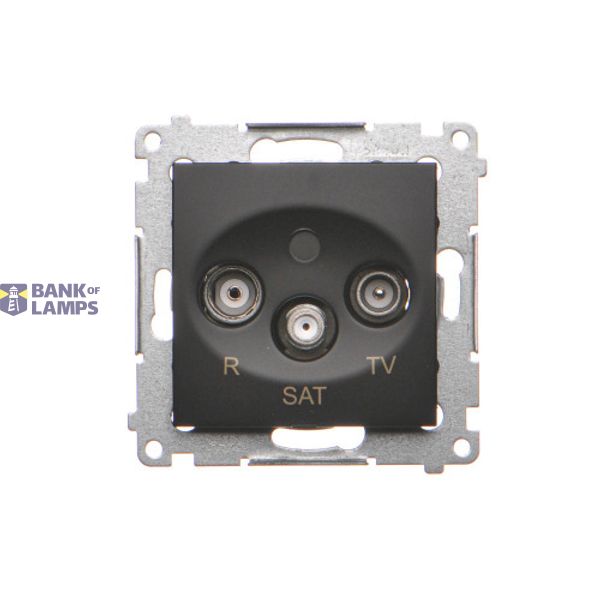 R-TV-SAT final aerial socket, atten.: 1dB, black matt image 1