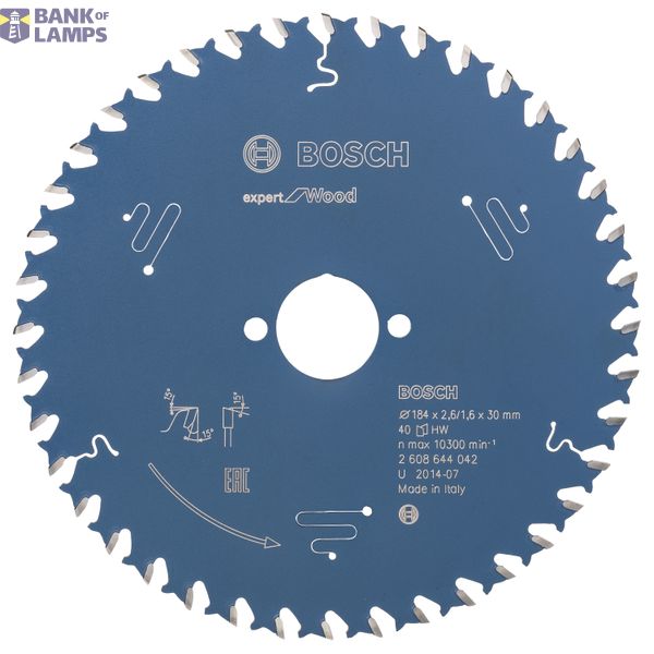 Circular saw blade Expert for Wood 184 x 30 x 2,6 mm, 40 image 1