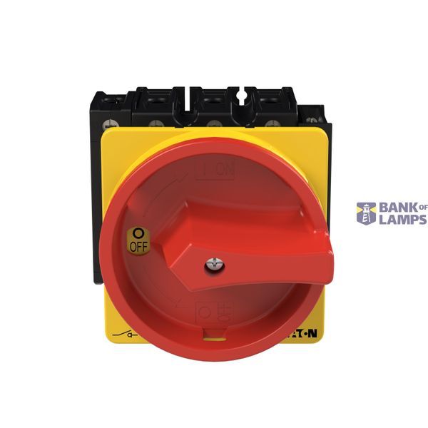 P3 Main switch, 80 A,Rear mounting, 4 pole, Form V/SVB, Red, Door coup image 6