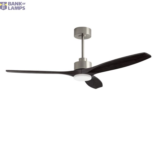 Fan Stem Evo ø1320mm Satin Nickel with Black Blades Black image 1