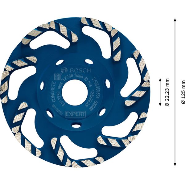 EXPERT Concrete Diamond Grinding Head 125 x 22.23 x 4.5 mm image 1