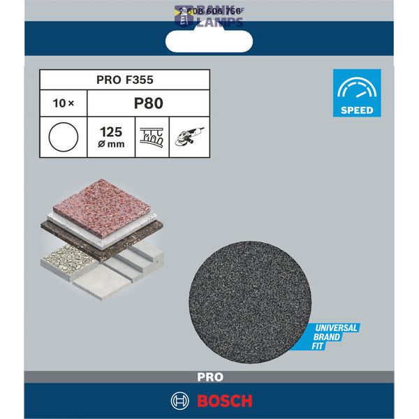 10-piece F355 sanding sheet set 125 mm, 80 image 2