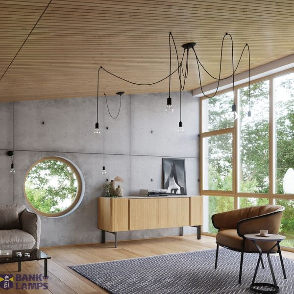 EDISON CHANDELIER 5 BLACK E27 5X60W IP20 image 3