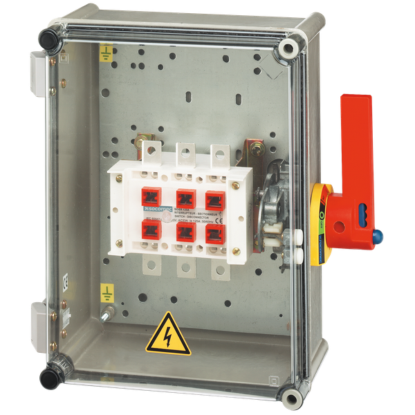Polyester safety enclosure 4P 50A with free connection side operation image 2