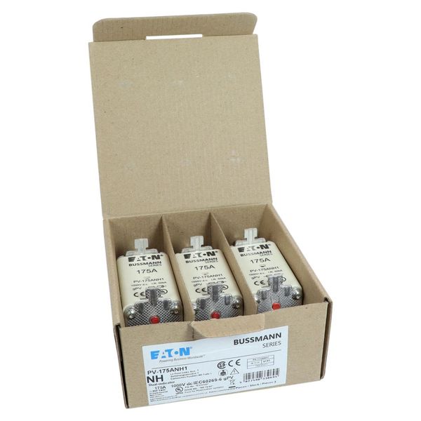Fuse-link, high speed, 175 A, DC 1000 V, NH1, gPV, UL PV, UL, IEC, dual indicator image 11