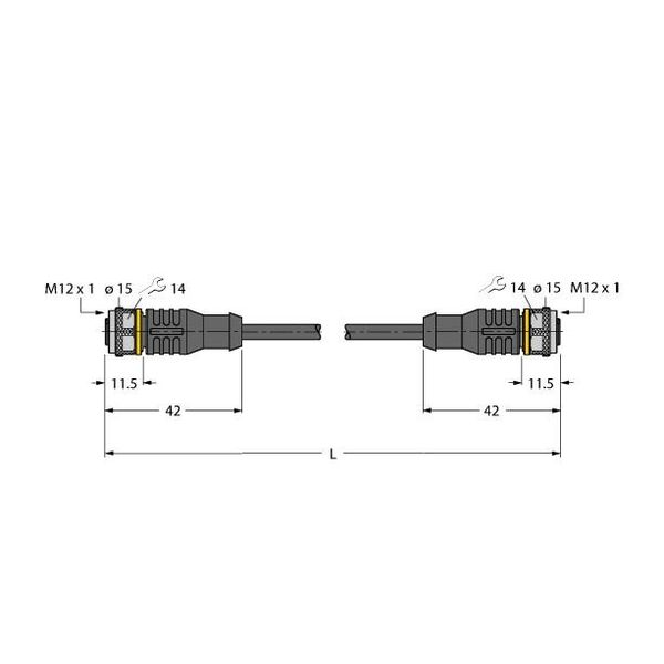 Actuator and Sensor Cable, PVC Extension Cable   RKC4T-0.5-RKC4T/TEL image 1