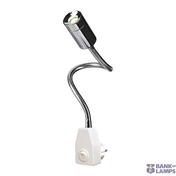 DIO FLEX PLUG, 1W, 3000K, 80lm, chrome/white image 2