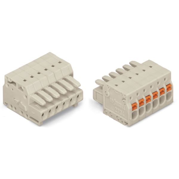 1-conductor female connector push-button Push-in CAGE CLAMP® light gra image 3