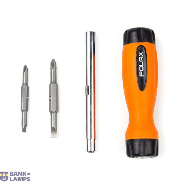 Interchangeble screwdriver set, 12 in 1, SL: 4, 5, 6 mm; PH1, PH2, PH3; T15, T20, T25; PZ1, PZ2, PZ3, Cr-V image 1