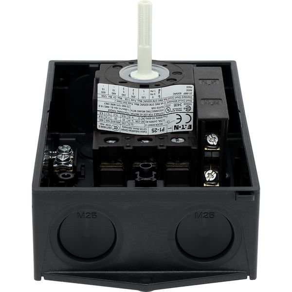 P1-25/I2-SI/HI11-SW Safety switch, P1, 25 A, 3 pole, 1 N/O, 1 N/C, STOP function, With black rotary handle and locking ring, Lockable in position 0 with cover interlock, image 25