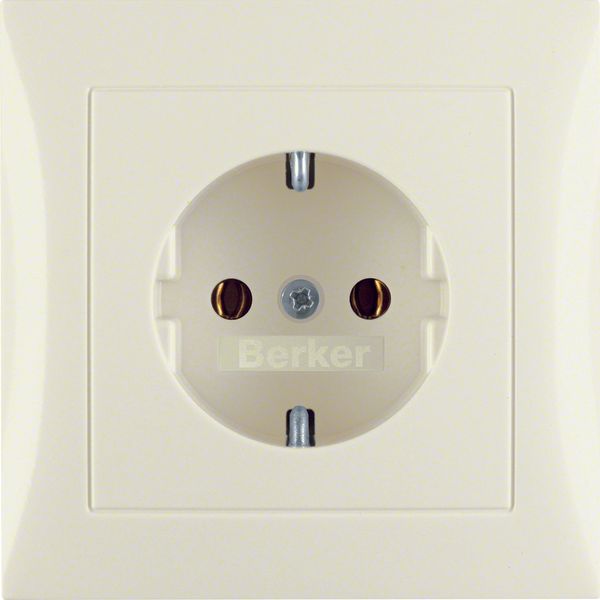 SCHUKO soc. out. cover plate, S.1, white glossy image 1