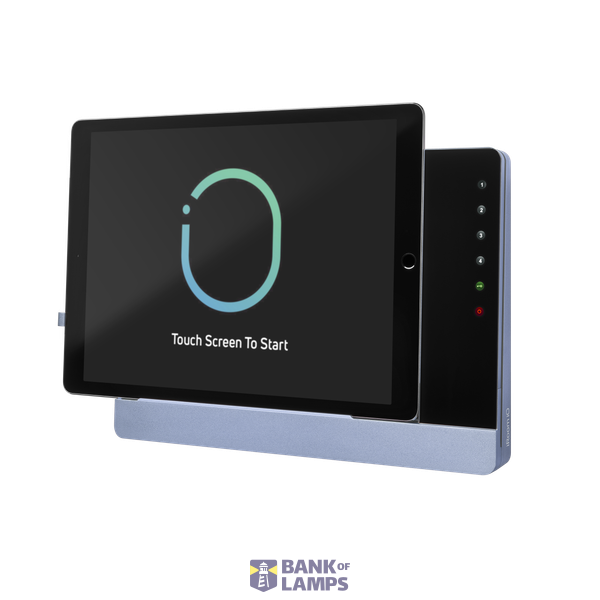 Surface mount docking station with charging function and control function, housing blue, glass cover black image 1
