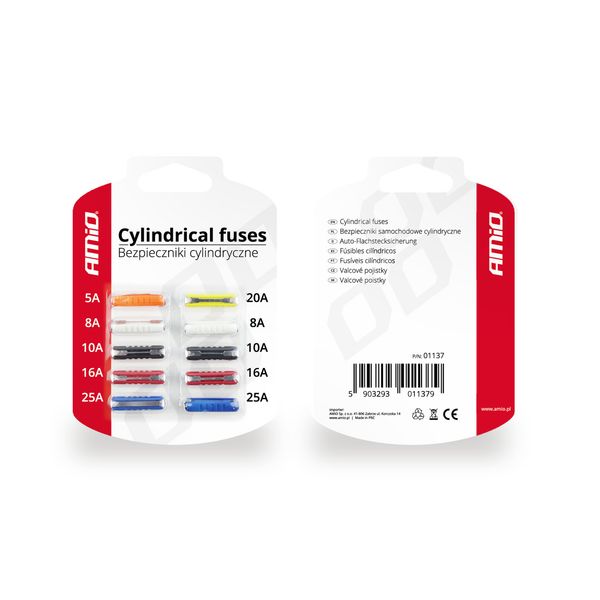 Cylindric fuse 10 pcs blister image 1