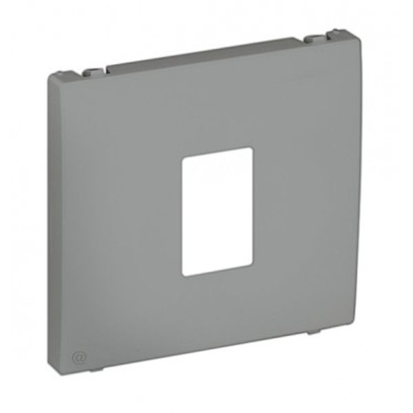 COV PLAT F/SINGLE RJ45 COMP SOCKETS SILVER image 1